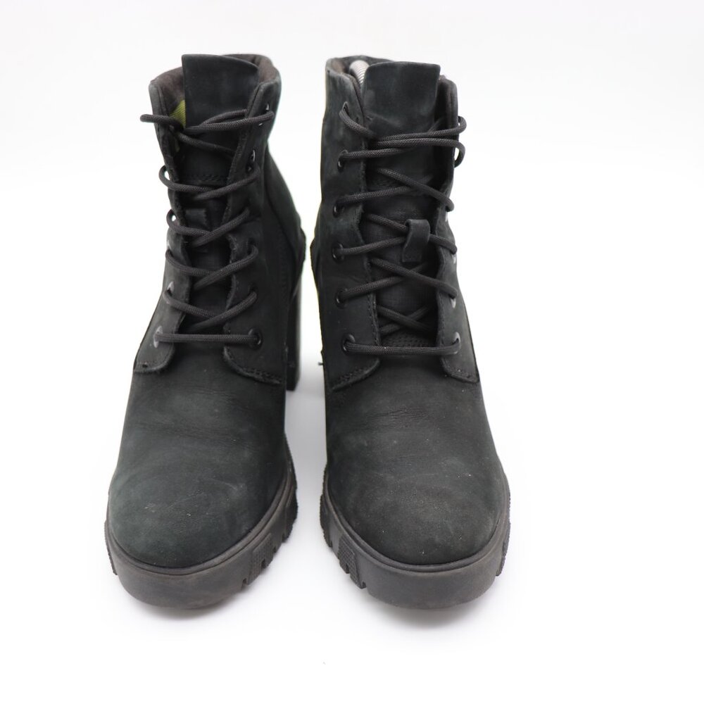 Timberland Lana Point 6 Inch Lace Up Black Nubuck Women's Size 8 Heeled Boots - Picture 2 of 11